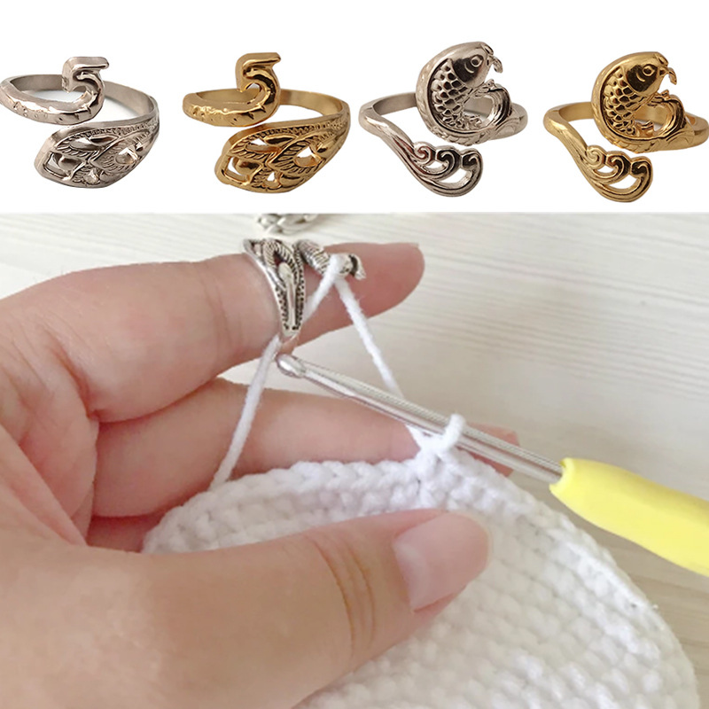 Sewing Thimble Metal - Pierścień Pętla dziewiarska Narzędzie do szydełkowania