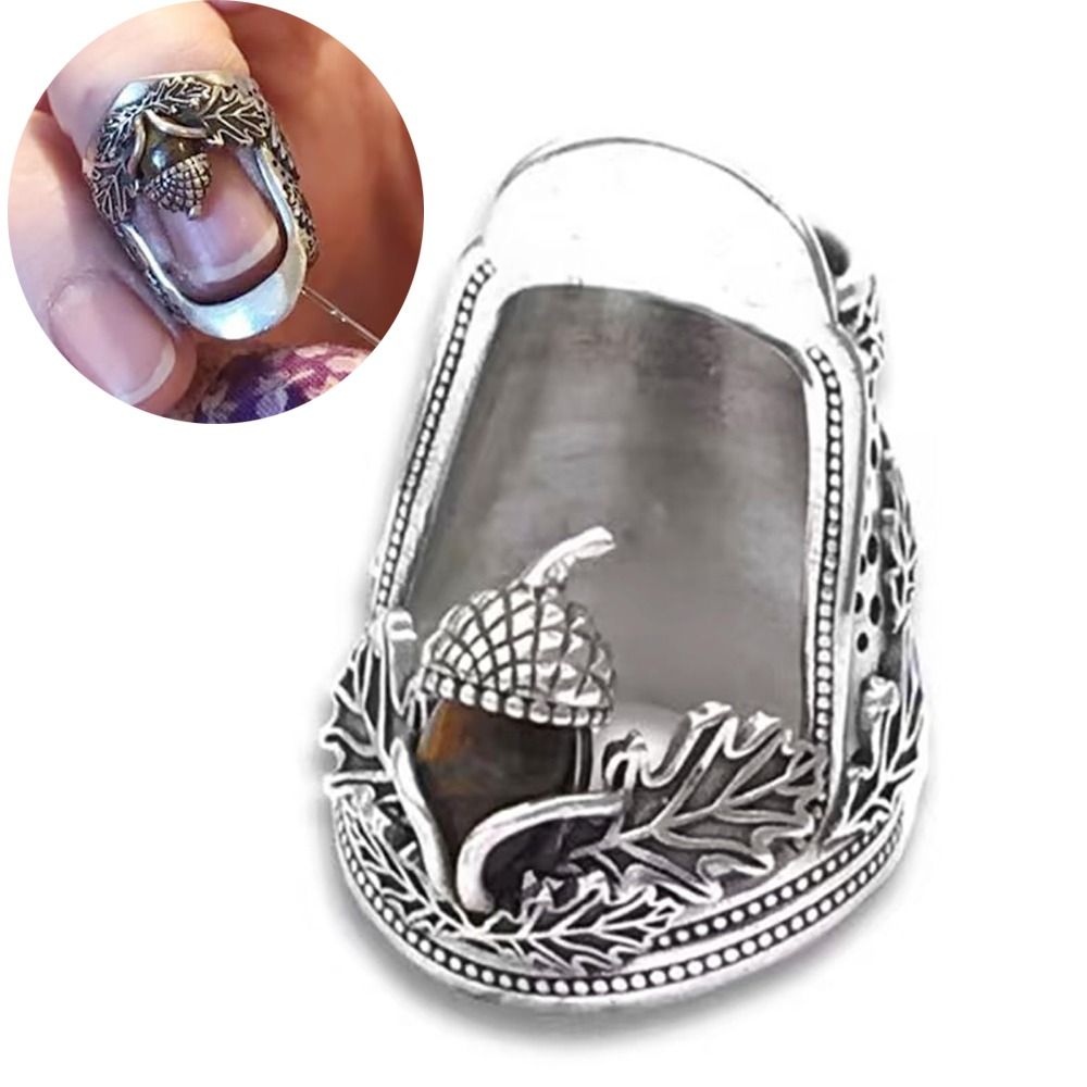 Sewing Thimble Metal - Metalowy Otwarty Paznokciak Orzechowy Trwały DIY