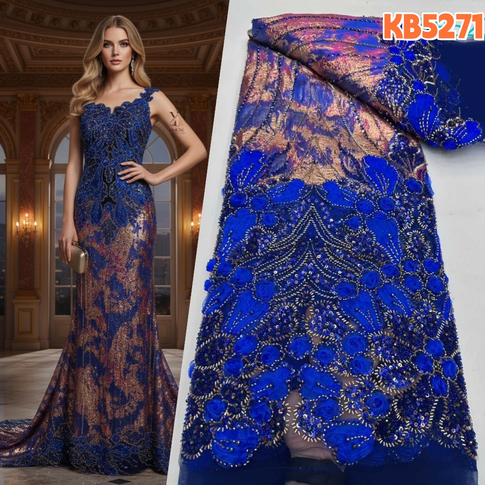 Sewing Velvet Fabric - Nigeryjska koronka 5 jardów wysokiej jakości