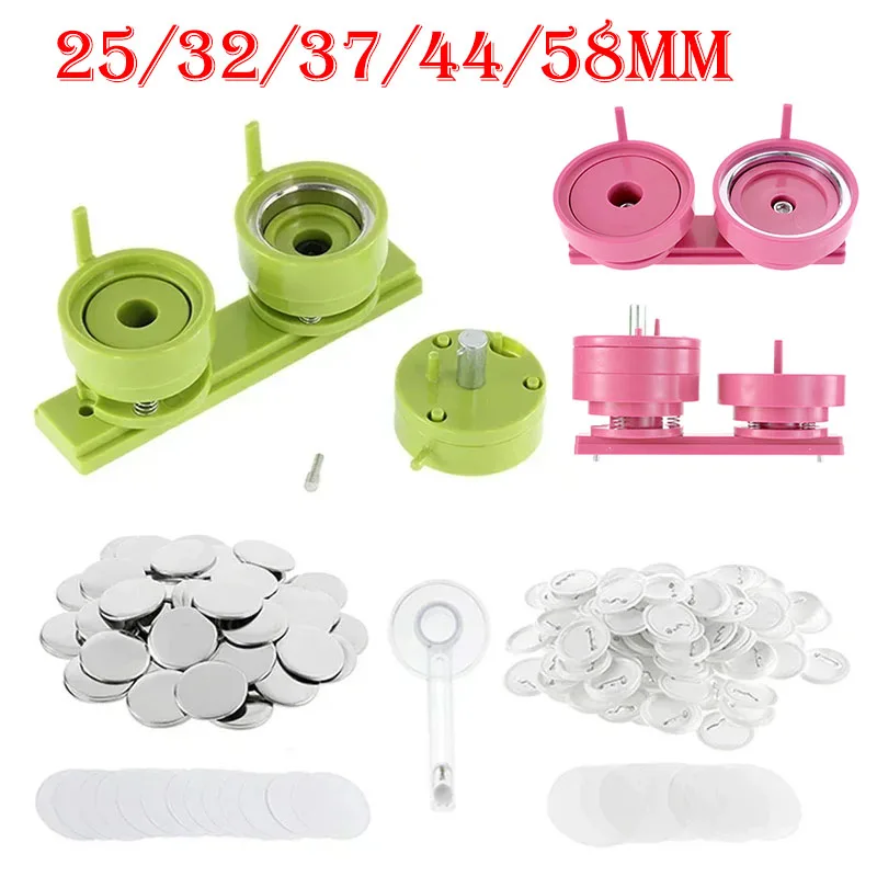 Button Hole Cutter - 100 zestawów 25/32/37/44/58mm przycisk do plakietek