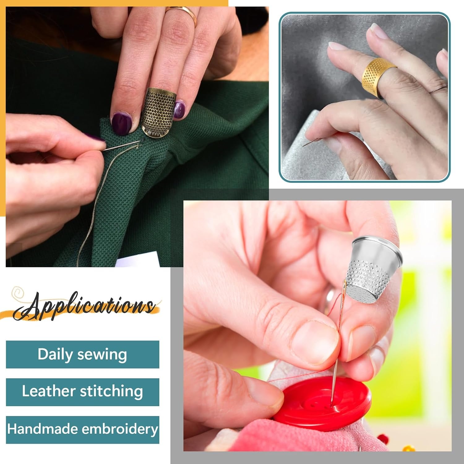 Naparstki do szycia, regulowan – Sewing Thimble Metal recenzja i cena