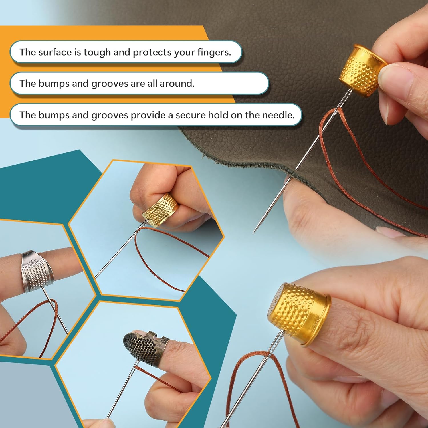 Zestaw 8 naparstków do szycia, – Sewing Thimble Metal recenzja i cena